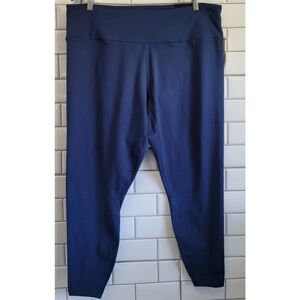 NWT ZELOS Women’s Fleece Lined Cropped Athletic Leggings Color Medium Blue 